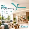 XUGA Celeste F2T 28W 5 Star 380rpm 3 Blade Green Finish BLDC Ceiling Fan with Remote, Sweep: 1200 mm , Copper Motor , 5 Years Warranty