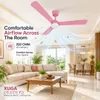 XUGA Celeste F2L 28W 5 Star 380rpm 3 Blade Pink Finish BLDC Ceiling Fan with Remote, Sweep: 1200 mm , Copper Motor , 5 Years Warranty