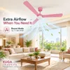 XUGA Celeste F2L 28W 5 Star 380rpm 3 Blade Pink Finish BLDC Ceiling Fan with Remote, Sweep: 1200 mm , Copper Motor , 5 Years Warranty