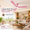 XUGA Celeste F2L 28W 5 Star 380rpm 3 Blade Pink Finish BLDC Ceiling Fan with Remote, Sweep: 1200 mm , Copper Motor , 5 Years Warranty