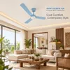 XUGA Celeste F2K 28W 5 Star 380rpm 3 Blade Sky Blue Finish BLDC Ceiling Fan with Remote, Sweep: 1200 mm , Copper Motor , 5 Years Warranty