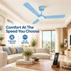 XUGA Celeste F2K 28W 5 Star 380rpm 3 Blade Sky Blue Finish BLDC Ceiling Fan with Remote, Sweep: 1200 mm , Copper Motor , 5 Years Warranty