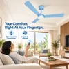 XUGA Celeste F2K 28W 5 Star 380rpm 3 Blade Sky Blue Finish BLDC Ceiling Fan with Remote, Sweep: 1200 mm , Copper Motor , 5 Years Warranty