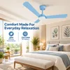 XUGA Celeste F2K 28W 5 Star 380rpm 3 Blade Sky Blue Finish BLDC Ceiling Fan with Remote, Sweep: 1200 mm , Copper Motor , 5 Years Warranty