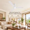 XUGA Celeste F2F 28W 5 Star 380rpm 3 Blade  White Finish BLDC Ceiling Fan with Remote, Sweep: 1200 mm , Copper Motor , 5 Years Warranty