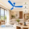 XUGA Celeste F2H 28W 5 Star 380rpm 3 Blade Blue Finish BLDC Ceiling Fan with Remote, Sweep: 1200 mm , Copper Motor , 5 Years Warranty