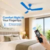 XUGA Celeste F2H 28W 5 Star 380rpm 3 Blade Blue Finish BLDC Ceiling Fan with Remote, Sweep: 1200 mm , Copper Motor , 5 Years Warranty