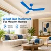 XUGA Celeste F2H 28W 5 Star 380rpm 3 Blade Blue Finish BLDC Ceiling Fan with Remote, Sweep: 1200 mm , Copper Motor , 5 Years Warranty