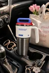 BLOOFY Insulated Tumbler | Tumbler with Handle and Straw | Cup Holder Friendly for Travel | Leakproof Water Bottle | BPA-Free