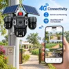 Cybernautt X18K 4G Solar CCTV Camera | Triple 6MP Camera | Dual Solar Panel | 355° Pan 90° Tilt | Two-Way Audio | Built-In Siren | Battery Powered Outdoor Security Camera | Supports Upto 128GB SD Card