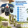 Cybernautt X18K 4G Solar CCTV Camera | Triple 6MP Camera | Dual Solar Panel | 355° Pan 90° Tilt | Two-Way Audio | Built-In Siren | Battery Powered Outdoor Security Camera | Supports Upto 128GB SD Card