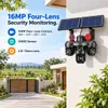 Cybernautt X16F 16MP 4G Solar Security Camera, Four Lens Outdoor CCTV Camera, Dual Solar Panel, 12000mAh Battery, 360° Pan 90° Tilt, Color Night Vision, Two-Way Audio, IP66, 128GB SD Support