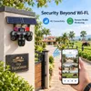 Cybernautt X16F 16MP 4G Solar Security Camera, Four Lens Outdoor CCTV Camera, Dual Solar Panel, 12000mAh Battery, 360° Pan 90° Tilt, Color Night Vision, Two-Way Audio, IP66, 128GB SD Support