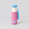 BLOOFY Water Bottle with Strap | BPA-Free Leak Proof | Bottle with Spout Lid & Straw | Blue & Pink