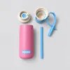BLOOFY Water Bottle with Strap | BPA-Free Leak Proof | Bottle with Spout Lid & Straw | Blue & Pink