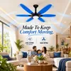 XUGA Velor F11H BLDC Ceiling Fan for Home | 1200mm Sweep | 320 RPM High Speed | 210 CMM Air Delivery | Remote Control with 6+Boost Speeds | 32W Energy Saving Motor | Silent Operation | 5 Year Warranty | Blue
