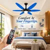 XUGA Velor F11H BLDC Ceiling Fan for Home | 1200mm Sweep | 320 RPM High Speed | 210 CMM Air Delivery | Remote Control with 6+Boost Speeds | 32W Energy Saving Motor | Silent Operation | 5 Year Warranty | Blue