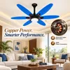 XUGA Velor F11H BLDC Ceiling Fan for Home | 1200mm Sweep | 320 RPM High Speed | 210 CMM Air Delivery | Remote Control with 6+Boost Speeds | 32W Energy Saving Motor | Silent Operation | 5 Year Warranty | Blue