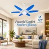 XUGA Velor F11H-D BLDC Ceiling Fan for Home | 1200mm Sweep | 320 RPM High Speed | 210 CMM Air Delivery | Remote Control with 6+Boost Speeds | 32W Energy Saving Motor | Silent Operation | 5 Year Warranty | Dual-Tone