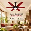 XUGA Velor F11R BLDC Ceiling Fan for Home | 1200mm Sweep | 320 RPM High Speed | 210 CMM Air Delivery | Remote Control with 6+Boost Speeds | 32W Energy Saving Motor | Silent Operation | 5 Year Warranty | Red