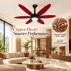 XUGA Velor F11R BLDC Ceiling Fan for Home | 1200mm Sweep | 320 RPM High Speed | 210 CMM Air Delivery | Remote Control with 6+Boost Speeds | 32W Energy Saving Motor | Silent Operation | 5 Year Warranty | Red