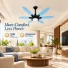 XUGA Velor F11K BLDC Ceiling Fan for Home | 1200mm Sweep | 320 RPM High Speed | 210 CMM Air Delivery | Remote Control with 6+Boost Speeds | 32W Energy Saving Motor | Silent Operation | 5 Year Warranty | Sky Blue