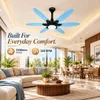 XUGA Velor F11K BLDC Ceiling Fan for Home | 1200mm Sweep | 320 RPM High Speed | 210 CMM Air Delivery | Remote Control with 6+Boost Speeds | 32W Energy Saving Motor | Silent Operation | 5 Year Warranty | Sky Blue