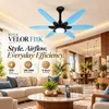 XUGA Velor F11K BLDC Ceiling Fan for Home | 1200mm Sweep | 320 RPM High Speed | 210 CMM Air Delivery | Remote Control with 6+Boost Speeds | 32W Energy Saving Motor | Silent Operation | 5 Year Warranty | Sky Blue