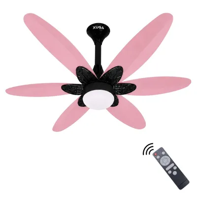 XUGA Velor F11L BLDC Ceiling Fan for Home | 1200mm Sweep | 320 RPM High Speed | 210 CMM Air Delivery | Remote Control with 6+Boost Speeds | 32W Energy Saving Motor | Silent Operation | 5 Year Warranty | Pink