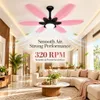 XUGA Velor F11L BLDC Ceiling Fan for Home | 1200mm Sweep | 320 RPM High Speed | 210 CMM Air Delivery | Remote Control with 6+Boost Speeds | 32W Energy Saving Motor | Silent Operation | 5 Year Warranty | Pink