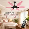 XUGA Velor F11L BLDC Ceiling Fan for Home | 1200mm Sweep | 320 RPM High Speed | 210 CMM Air Delivery | Remote Control with 6+Boost Speeds | 32W Energy Saving Motor | Silent Operation | 5 Year Warranty | Pink