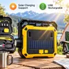 Cybernautt CN-SDB03 Solar Emergency Camping Light with Toolbox | USB Rechargeable LED Work Light | Side Flashlight | IP65 | 2×18650 Battery | Camping, Car & Home Use