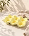 Heem Decor | Yellow Egg Tray | 6 Egg Ceramic Holder