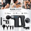 XUGA HM029 Body Massager for Men & Women | Rechargeable Massage Gun with 4 Massage Heads | Up to 3300 RPM | 18W Power | 1200mAh Battery | Portable Muscle Relaxation Massager for Shoulder, Back, Arms & Legs