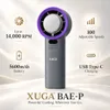XUGA BAE-P Handheld Portable Fan | Up to 14,000 RPM | 100 Adjustable Speeds | 5600mAh Rechargeable Battery | Up to 12 Hours Runtime | LED Digital Display | USB Type-C Charging | Grey with Purple Ring