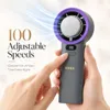 XUGA BAE-P Handheld Portable Fan | Up to 14,000 RPM | 100 Adjustable Speeds | 5600mAh Rechargeable Battery | Up to 12 Hours Runtime | LED Digital Display | USB Type-C Charging | Grey with Purple Ring