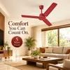 XUGA Neo F4R, 28W,5 Star, 380rpm,3 Blade, Smoky Brown BLDC Ceiling Fan with Remote, Sweep: 1200 mm, Copper Motor, 5 Years Warranty, Red Finish