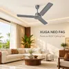 XUGA Neo F4G, 28W,5 Star, 380rpm,3 Blade, Smoky Brown BLDC Ceiling Fan with Remote, Sweep: 1200 mm, Copper Motor, 5 Years Warranty, Grey Finish