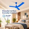 XUGA Neo F4H, 28W,5 Star, 380rpm,3 Blade, Smoky Brown BLDC Ceiling Fan with Remote, Sweep: 1200 mm, Copper Motor, 5 Years Warranty, Vivid Blue Finish