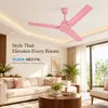 XUGA Neo F4L, 28W,5 Star, 380rpm,3 Blade, Smoky Brown BLDC Ceiling Fan with Remote, Sweep: 1200 mm, Copper Motor, 5 Years Warranty, Baby Pink Finish
