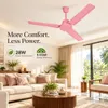 XUGA Neo F4L, 28W,5 Star, 380rpm,3 Blade, Smoky Brown BLDC Ceiling Fan with Remote, Sweep: 1200 mm, Copper Motor, 5 Years Warranty, Baby Pink Finish