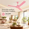 XUGA Neo F4L, 28W,5 Star, 380rpm,3 Blade, Smoky Brown BLDC Ceiling Fan with Remote, Sweep: 1200 mm, Copper Motor, 5 Years Warranty, Baby Pink Finish