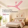 XUGA Neo F4L, 28W,5 Star, 380rpm,3 Blade, Smoky Brown BLDC Ceiling Fan with Remote, Sweep: 1200 mm, Copper Motor, 5 Years Warranty, Baby Pink Finish