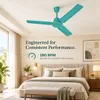 XUGA Neo F4T,  28W, 5 Star, 380rpm,3 Blade, Smoky Brown BLDC Ceiling Fan with Remote, Sweep: 1200 mm, Copper Motor, 5 Years Warranty, Teal Finish