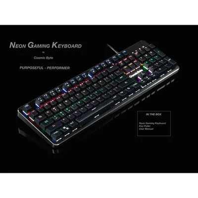 Cosmic Byte CB-GK-13 Neon Rainbow Mechanical Keyboard with Outemu Brown Switch