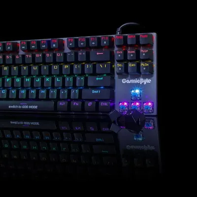 Cosmic Byte CB-GK-25 Pandora TKL Mechanical Keyboard with Outemu Blue Switches and Rainbow LED (Black/Grey)