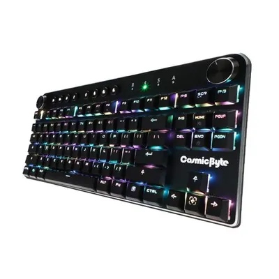 Cosmic Byte CB-GK-19 Sirius Bluetooth & Wired Mechanical Keyboard with Per Key RGB, Outemu Brown Switches (Black)