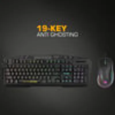 Cosmic Byte Dragon Fly RGB Aluminium Gaming Keyboard and Mouse Combo, RGB Effects, 7 Button 7200 DPI Mouse with Software (Black)