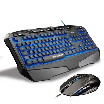 Tecknet X701 Gryphon Pro Illuminated Programmable Gaming Keyboard & Mouse Combo-Black