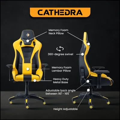 Cosmic Byte CB-GC-03 Cathedra Gaming Chair (Black/Yellow)